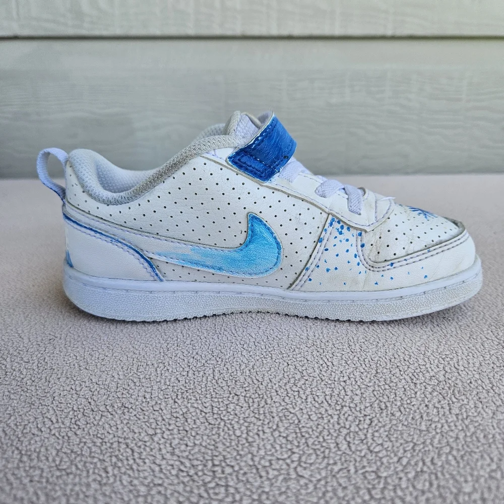 Nike Court Borough Low 2 Toddler Sneaker 10C White Frozen OOAK Olaf AV3172-100